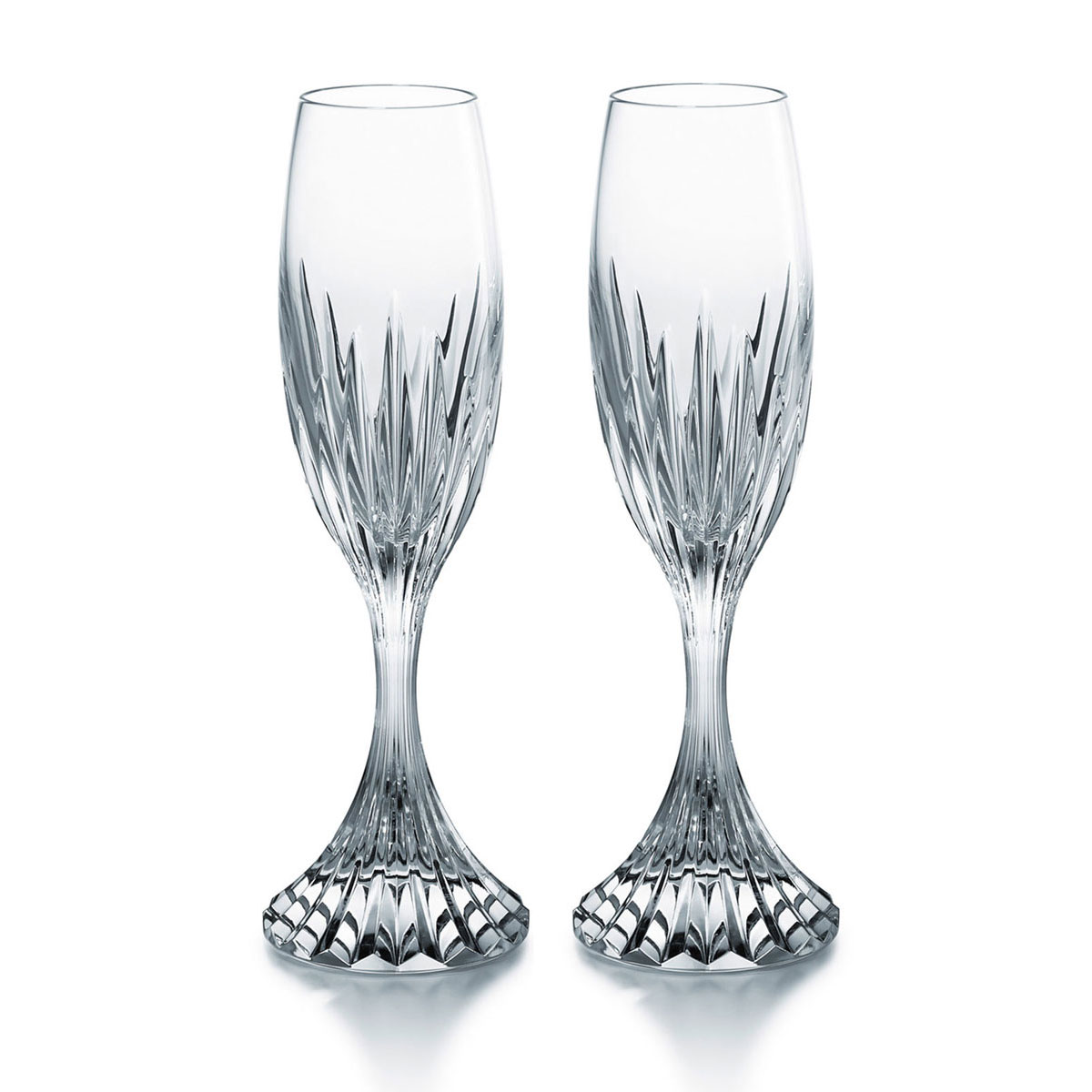 Baccarat Crystal Massena Champagne Flutes, Pair